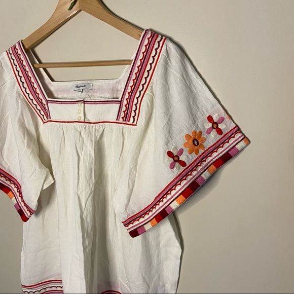 MADEWELL EMBROIDERED SANDBLOSSOM TOP SIZE MEDIUM - Picture 3 of 9